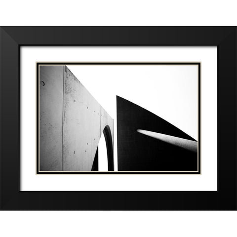 Architectural Abstract Black Modern Wood Framed Art Print with Double Matting by Graciet, Stephane