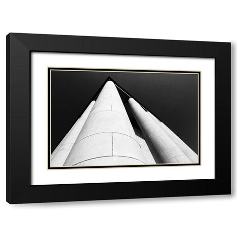 Building Columns Black Modern Wood Framed Art Print with Double Matting by Graciet, Stephane
