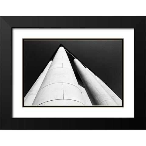 Building Columns Black Modern Wood Framed Art Print with Double Matting by Graciet, Stephane