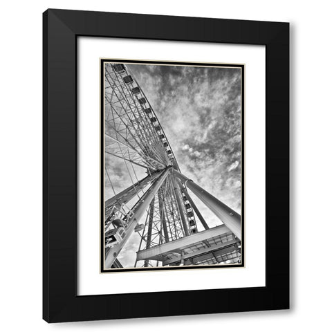 Ferris Wheel Black Modern Wood Framed Art Print with Double Matting by Anonymous