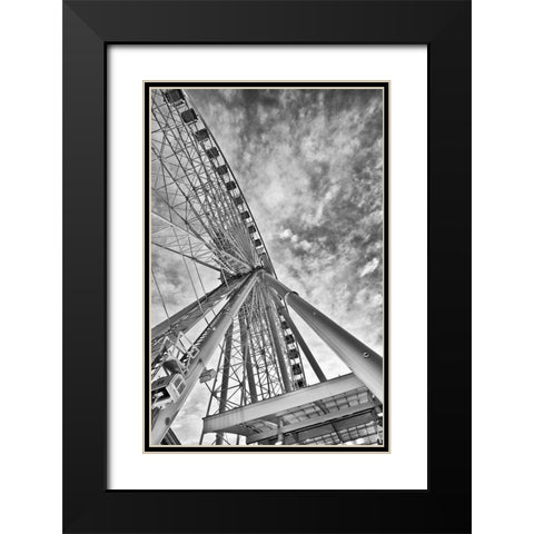 Ferris Wheel Black Modern Wood Framed Art Print with Double Matting by Anonymous