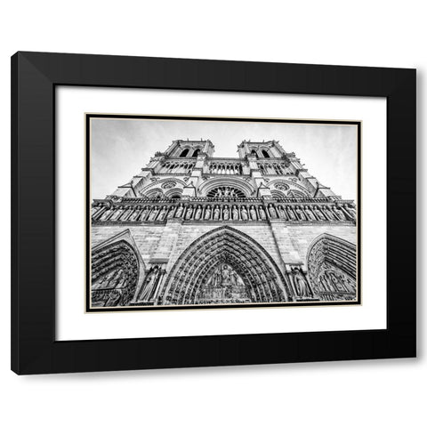Notre Dame, Paris Black Modern Wood Framed Art Print with Double Matting by Baker, Thomas
