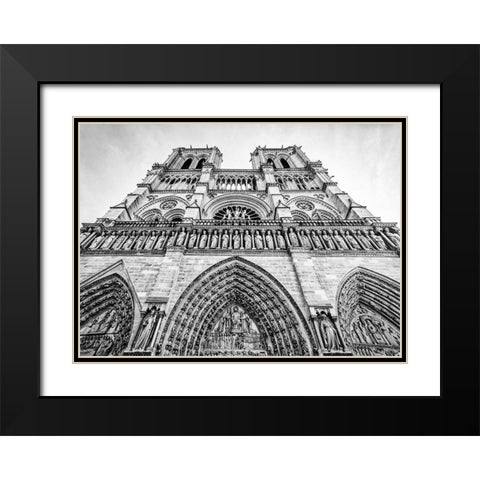 Notre Dame, Paris Black Modern Wood Framed Art Print with Double Matting by Baker, Thomas