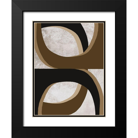 Curves, Abstract Black Modern Wood Framed Art Print with Double Matting by Inuit