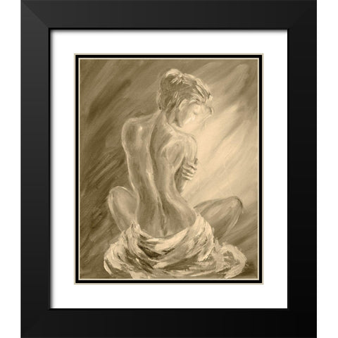 Beautiful Woman Reclining Black Modern Wood Framed Art Print with Double Matting by Anker