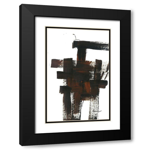 Grid Work II Black Modern Wood Framed Art Print with Double Matting by Carroccio, Lisa