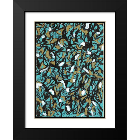 Mosaic Abstract 103 Black Modern Wood Framed Art Print with Double Matting by Carroccio, Lisa