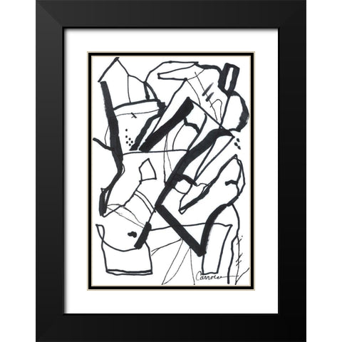 Conflict I Black Modern Wood Framed Art Print with Double Matting by Carroccio, Lisa
