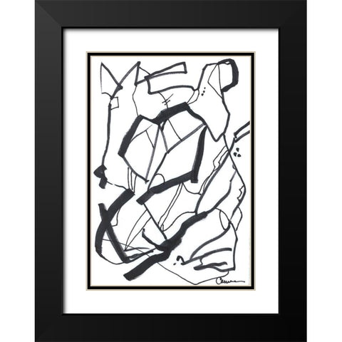 Conflict II Black Modern Wood Framed Art Print with Double Matting by Carroccio, Lisa