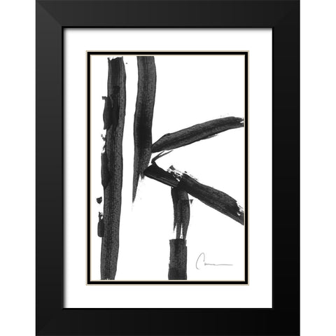 Abstract Line Drawing I Black Modern Wood Framed Art Print with Double Matting by Carroccio, Lisa
