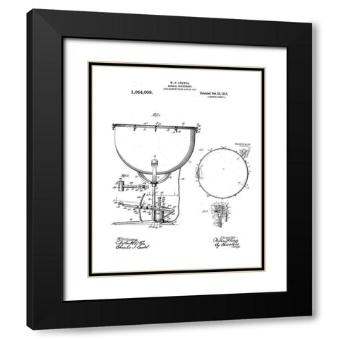 Kettle drum Diagram Black Modern Wood Framed Art Print with Double Matting by Anonymous
