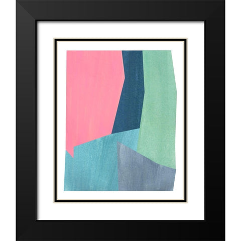 Pink and Grey Abstract Black Modern Wood Framed Art Print with Double Matting by Inuit
