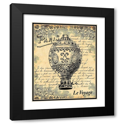 Le Voyage Black Modern Wood Framed Art Print with Double Matting by Lynea