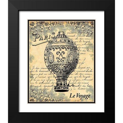 Le Voyage Black Modern Wood Framed Art Print with Double Matting by Lynea