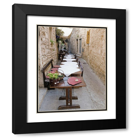 Old Village Cafe Black Modern Wood Framed Art Print with Double Matting by Anonymous