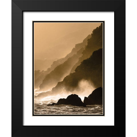 Dramatic Seascape Black Modern Wood Framed Art Print with Double Matting by Anonymous