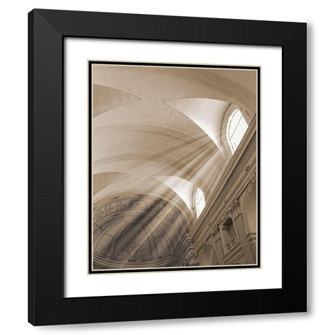 Sunbeamed Cathedral Black Modern Wood Framed Art Print with Double Matting by Anonymous