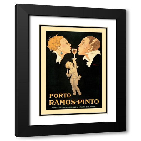 Porto Ramos Black Modern Wood Framed Art Print with Double Matting by Vincent, Rene
