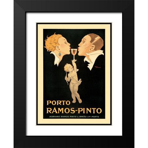 Porto Ramos Black Modern Wood Framed Art Print with Double Matting by Vincent, Rene