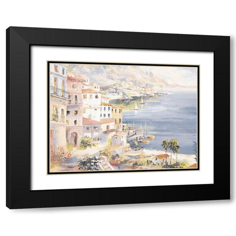 Amalfi Black Modern Wood Framed Art Print with Double Matting by Unknown