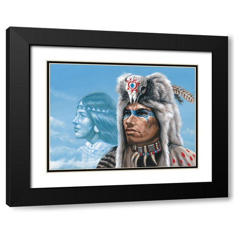 Warpaint Black Modern Wood Framed Art Print with Double Matting by Unknown