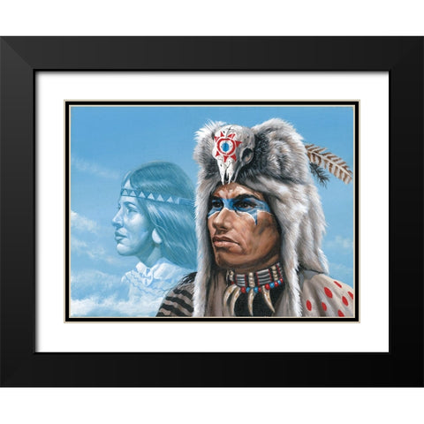 Warpaint Black Modern Wood Framed Art Print with Double Matting by Unknown