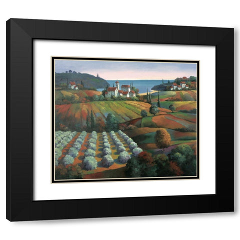 Toscany Vista II Black Modern Wood Framed Art Print with Double Matting by Unknown