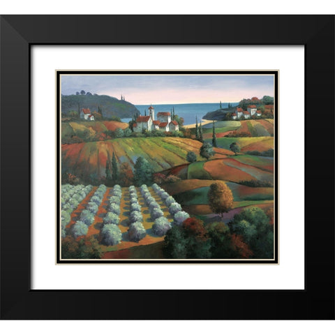 Toscany Vista II Black Modern Wood Framed Art Print with Double Matting by Unknown