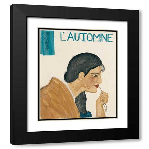 Automne Black Modern Wood Framed Art Print with Double Matting by Unknown