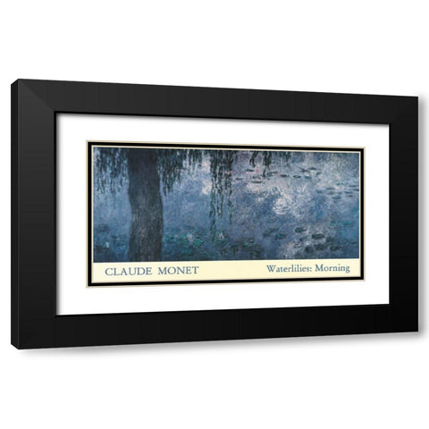 Waterlilies Black Modern Wood Framed Art Print with Double Matting by Monet, Claude