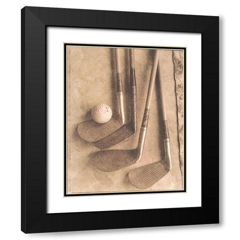 Sepia Golf Black Modern Wood Framed Art Print with Double Matting by Unknown
