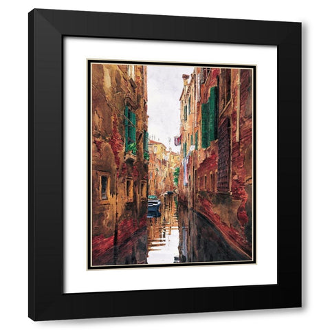 Veneziano Black Modern Wood Framed Art Print with Double Matting by Unknown