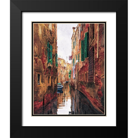 Veneziano Black Modern Wood Framed Art Print with Double Matting by Unknown