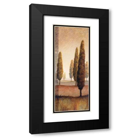 Toscany Tree Panel I Black Modern Wood Framed Art Print with Double Matting by Unknown