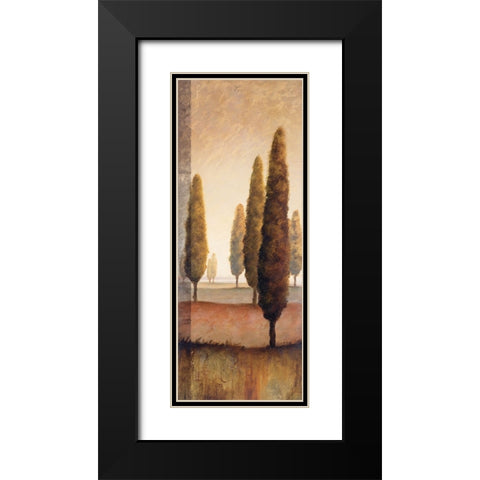 Toscany Tree Panel I Black Modern Wood Framed Art Print with Double Matting by Unknown