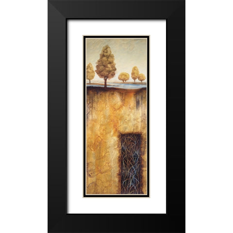 Golden Roots Panel I Black Modern Wood Framed Art Print with Double Matting by Unknown