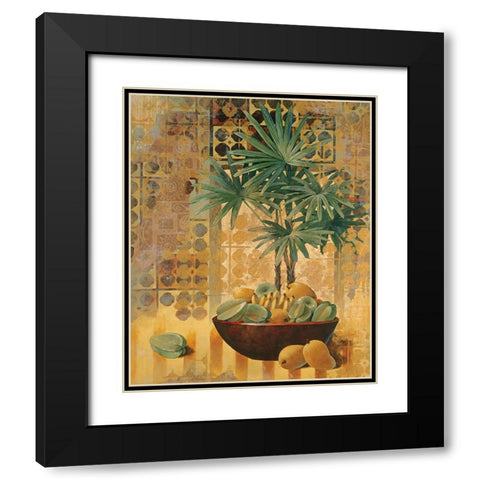 Potted Palm with Fruit I Black Modern Wood Framed Art Print with Double Matting by Unknown