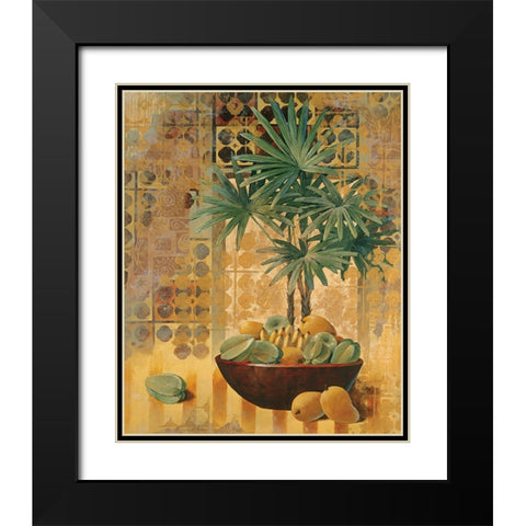 Potted Palm with Fruit I Black Modern Wood Framed Art Print with Double Matting by Unknown