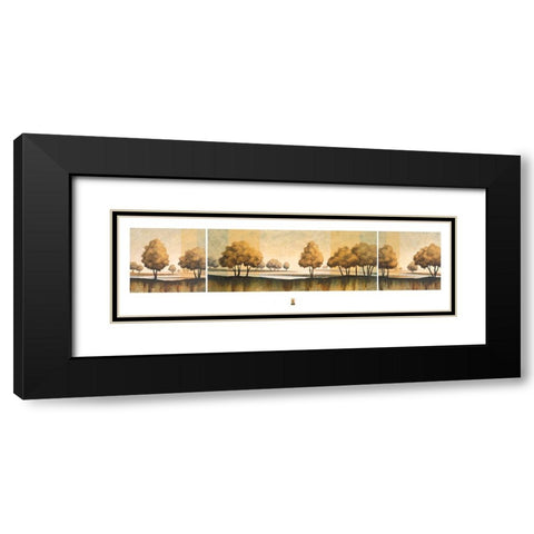 Golden Trees Tryp Black Modern Wood Framed Art Print with Double Matting by Unknown