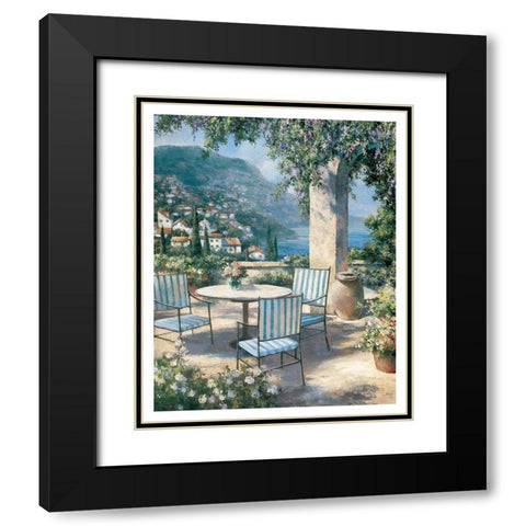 Toscany Patio Black Modern Wood Framed Art Print with Double Matting by Unknown