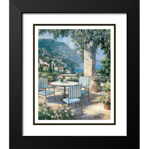 Toscany Patio Black Modern Wood Framed Art Print with Double Matting by Unknown