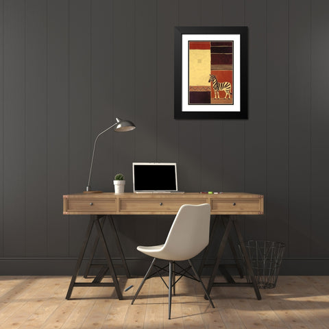Abstract Zebra Black Modern Wood Framed Art Print with Double Matting by Unknown