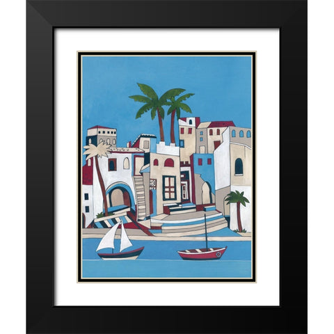 Seasise Village I Black Modern Wood Framed Art Print with Double Matting by Unknown