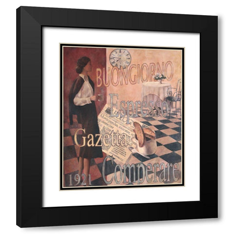 Buongiorno - 1921 Black Modern Wood Framed Art Print with Double Matting by Unknown