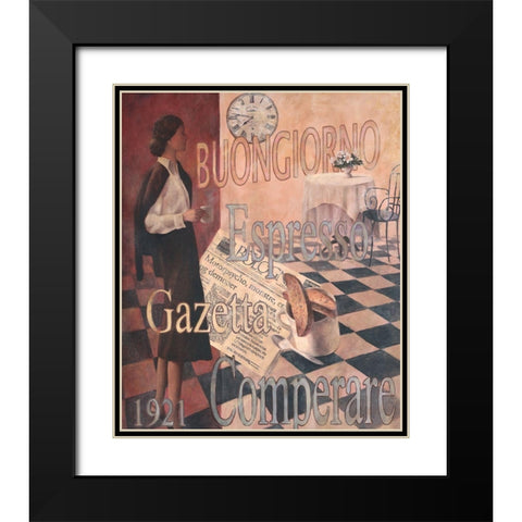 Buongiorno - 1921 Black Modern Wood Framed Art Print with Double Matting by Unknown