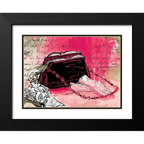 Purse and Gloves Black Modern Wood Framed Art Print with Double Matting by Unknown
