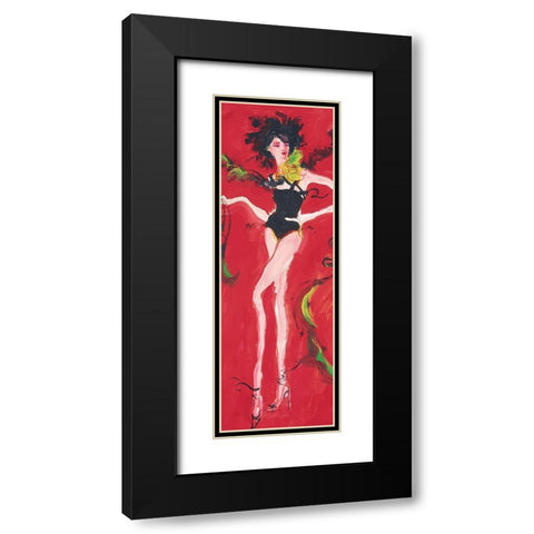 Girly Girl Red Black Modern Wood Framed Art Print with Double Matting by Unknown