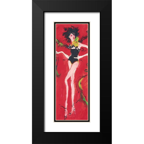 Girly Girl Red Black Modern Wood Framed Art Print with Double Matting by Unknown