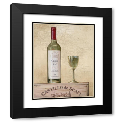 Wine I Black Modern Wood Framed Art Print with Double Matting by Unknown