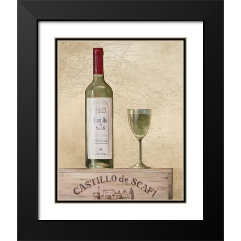 Wine I Black Modern Wood Framed Art Print with Double Matting by Unknown